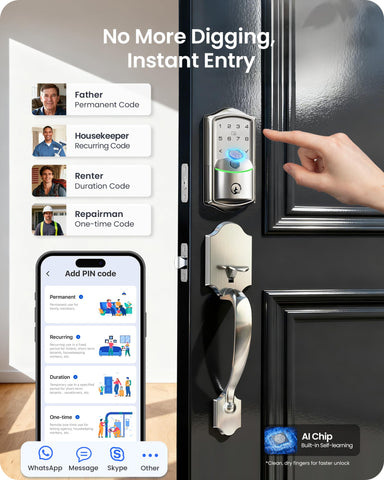 Veise VE027-H adjustable auto-lock timing enhances door security.