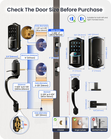 Veise VE027-H quick 15-minute installation on standard US doors