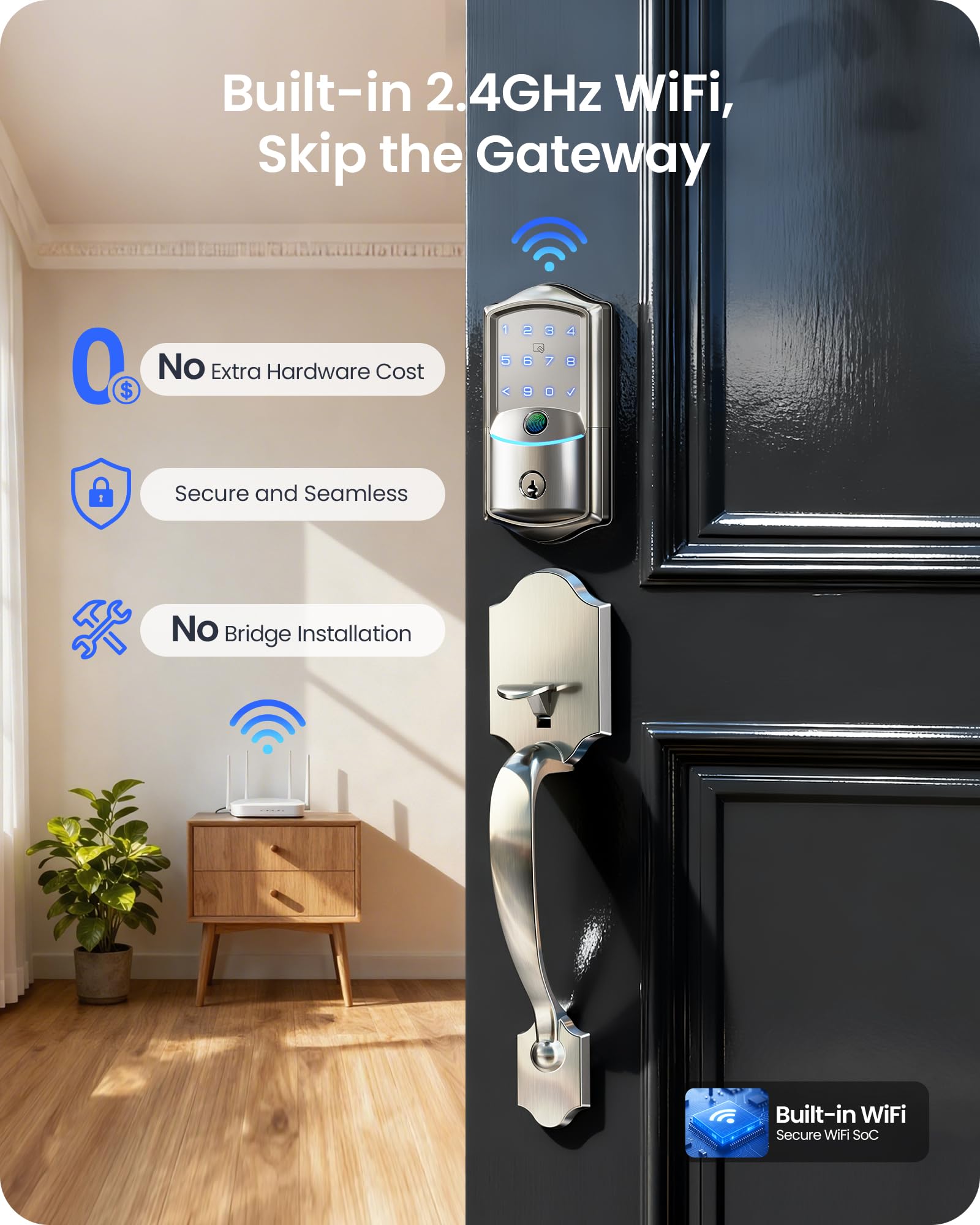 Veise VE027-H handleset with touchscreen keypad for easy family and guest entry.