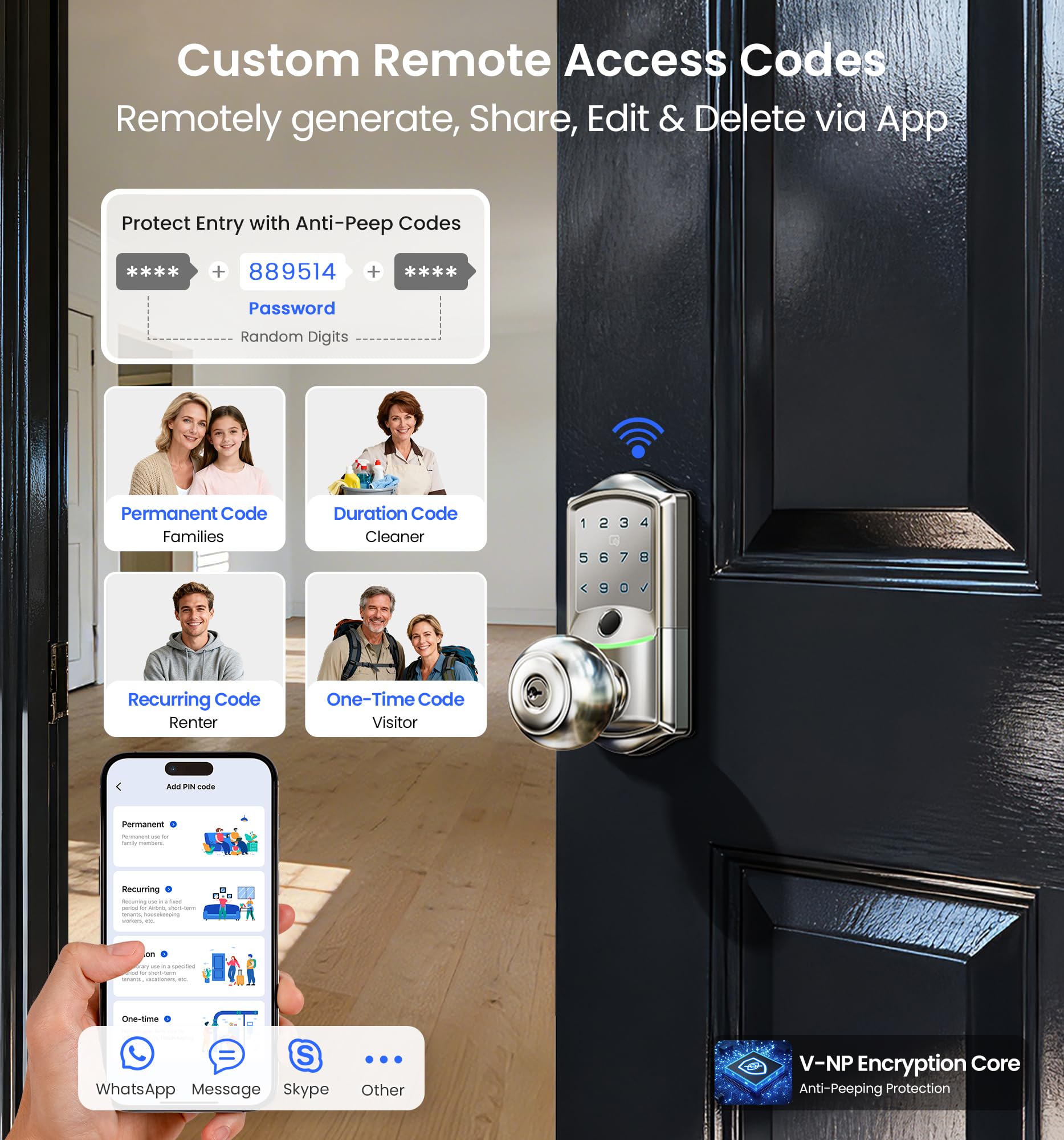 Veise VE028 PIN code entry with anti-peeping protection.