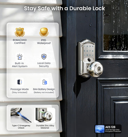 Veise VE028 remote app control lets you lock from anywhere.