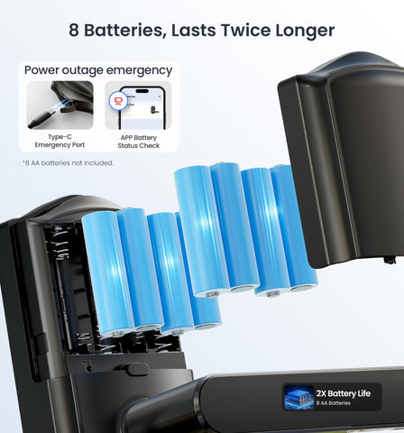 Veise VE029 long battery life with 8 AA batteries and Type-C backup.