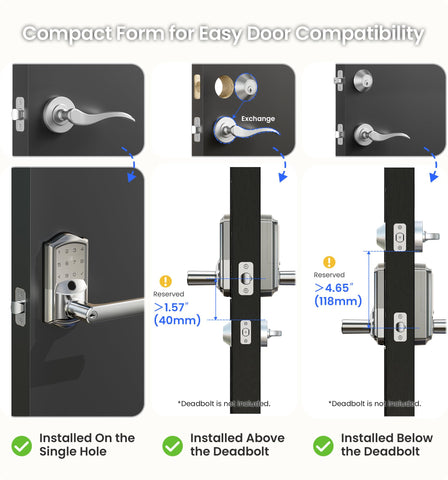 Veise VE029 DIY installation fits standard doors in minutes.