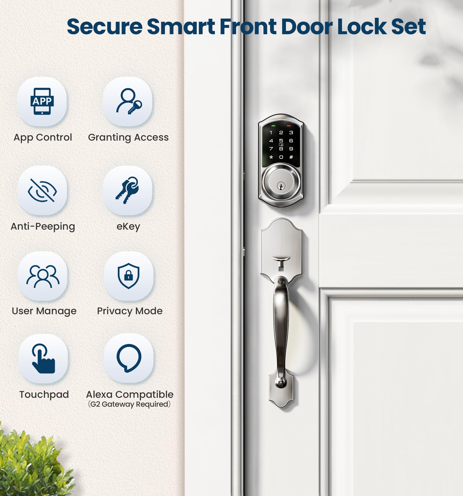 Veise VE06-H auto lock feature highlighted for hands-free security