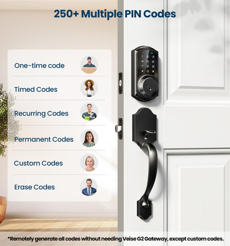 Veise VE06-H app control on smartphone for remote entry management