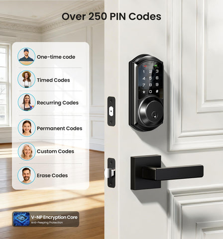 Veise VE06-L anti-peeping code entry demonstrating privacy protection