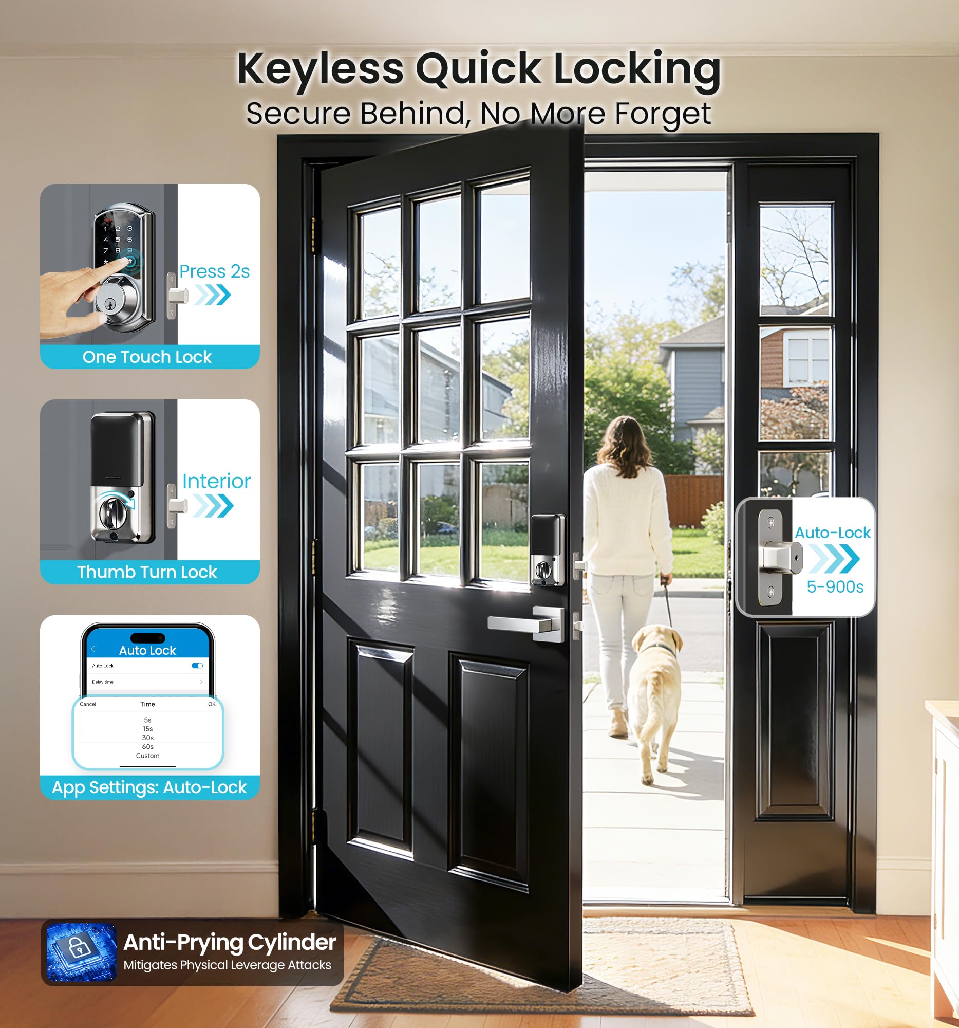 Veise VE07-L auto-lock feature for hands-full moments.