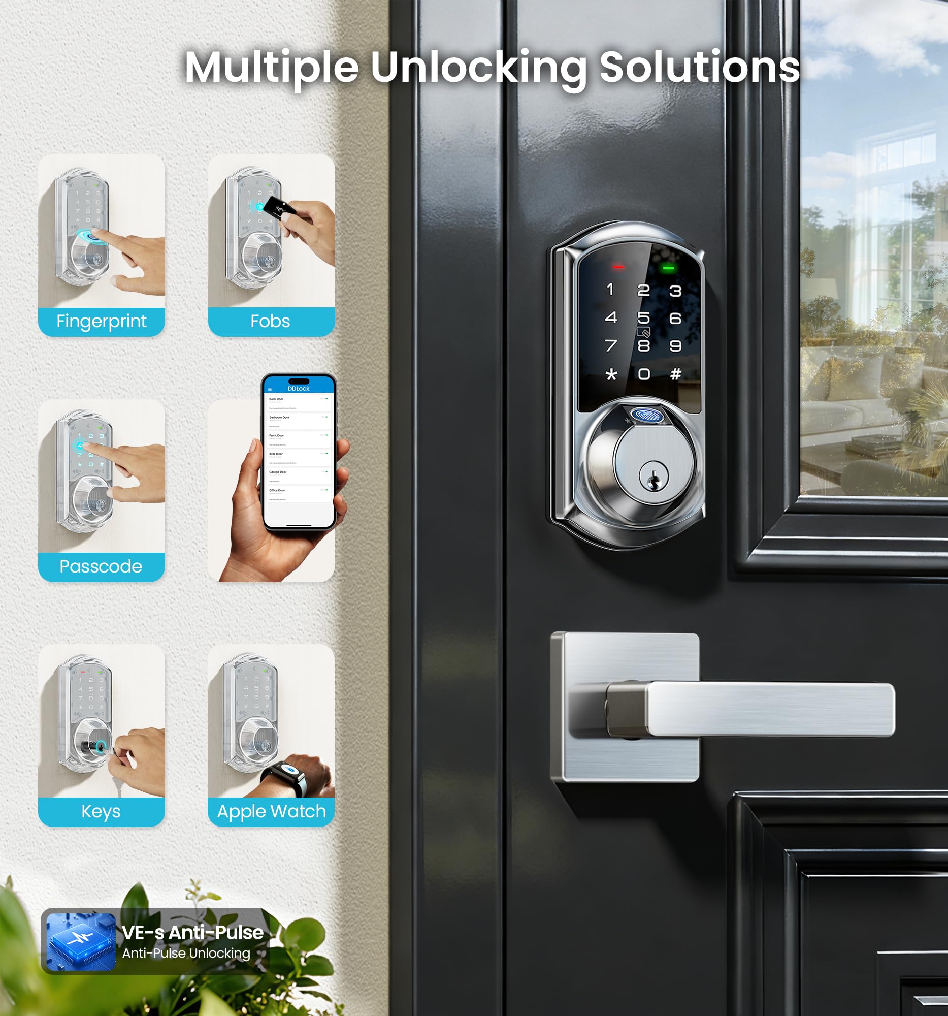 Veise VE07-L digital touchscreen panel for convenient keyless access.
