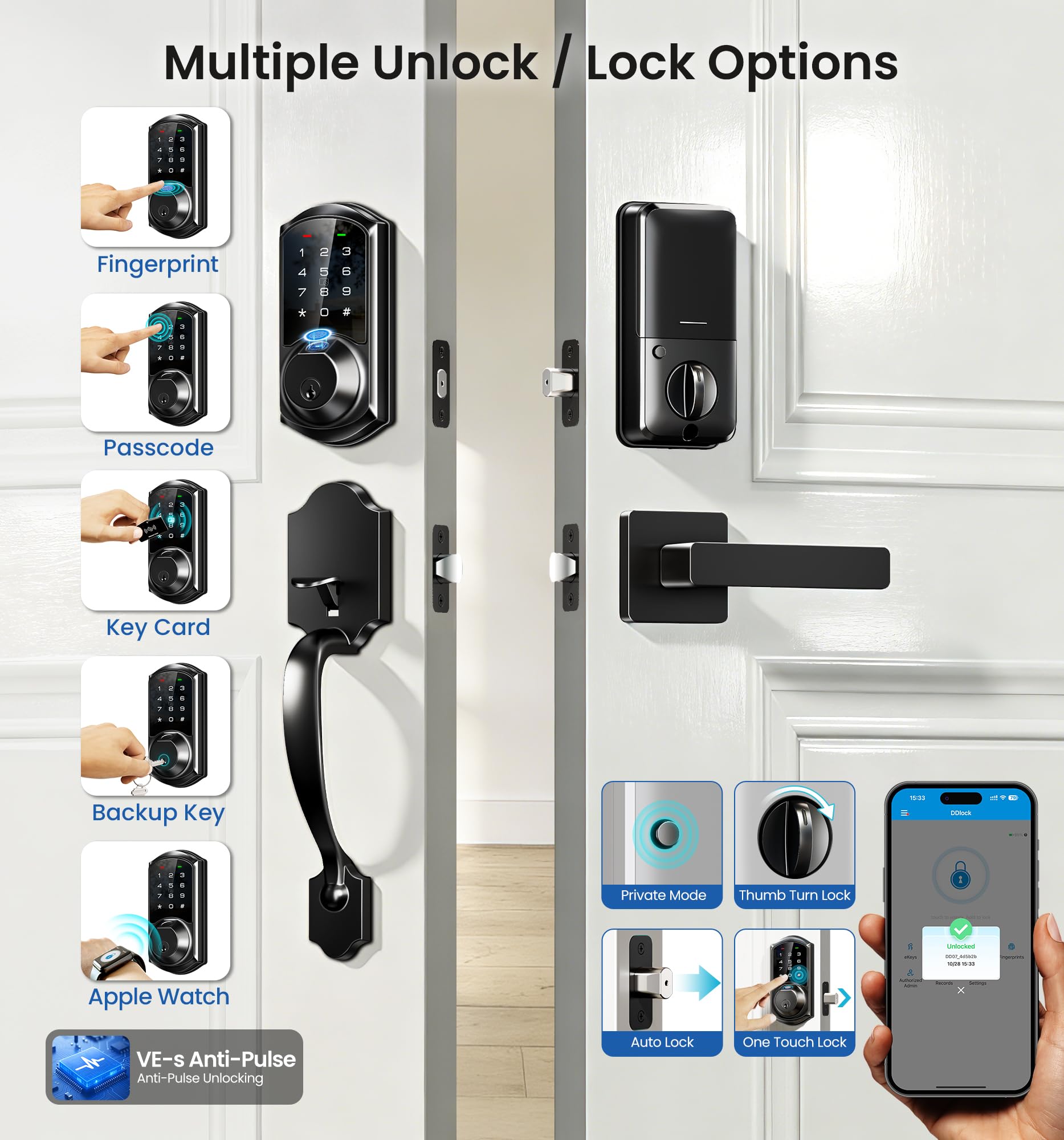 Veise VE07-H app control dashboard for remote front-door management