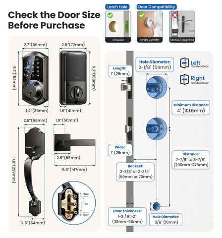 Veise VE07-H door fit check on standard US doors