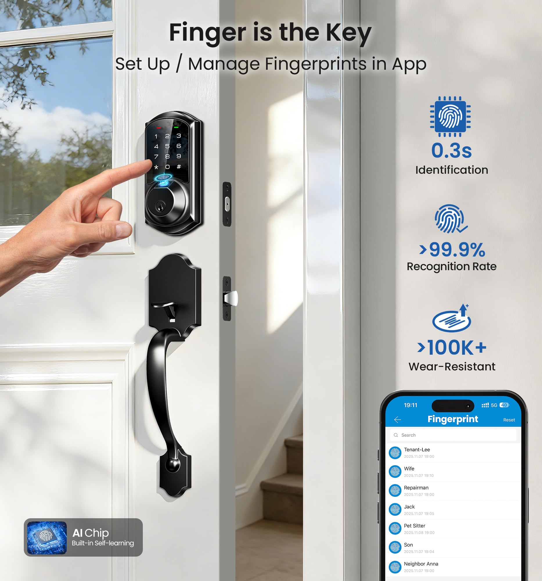 Veise VE07-H keypad and deadbolt for secure keyless entry