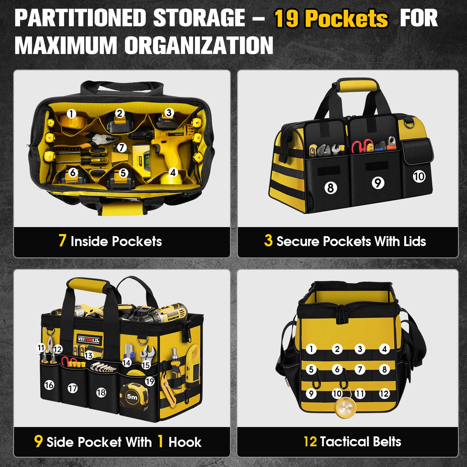 Veitorld padded shoulder strap simplifies carrying during long shifts.
