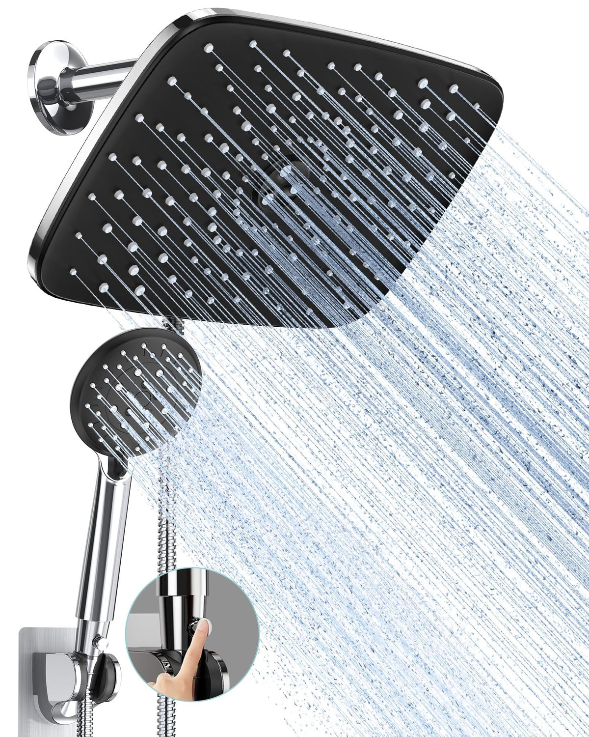 Veken 11.8 inch rain shower head provides expansive coverage for a spa like shower