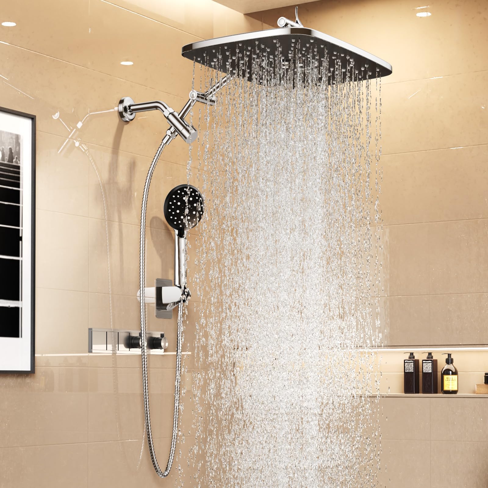 Veken 14-inch rain shower head delivers broad coverage for a full-body rinse