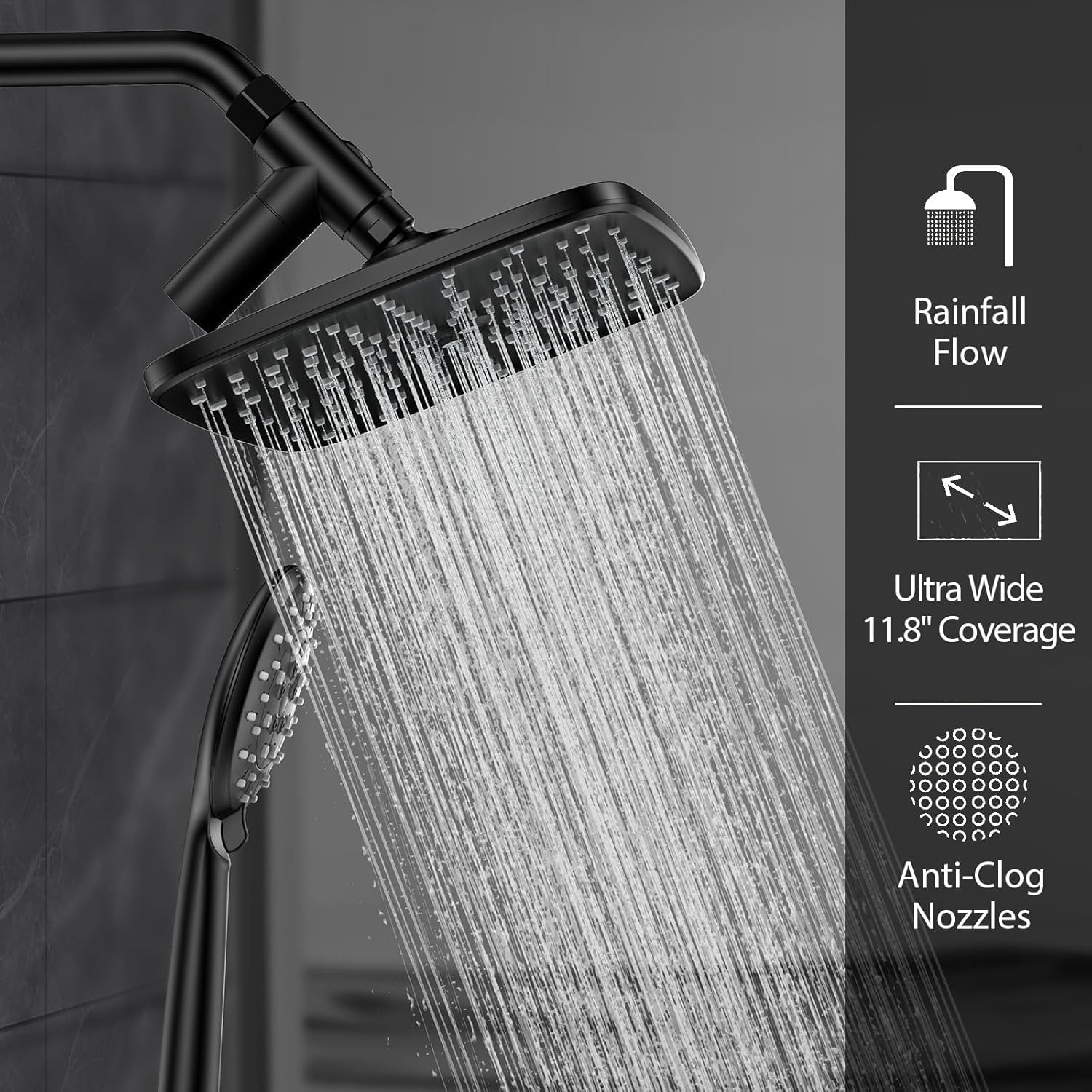 Veken 70 inch hose enables easy reach and maneuverability.