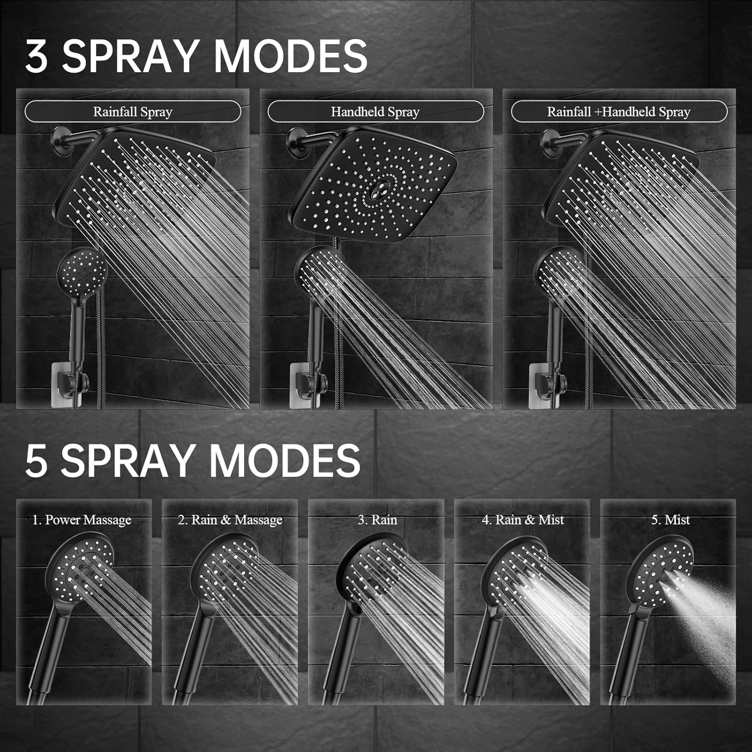 Veken anti-clog nozzles maintain steady water flow.