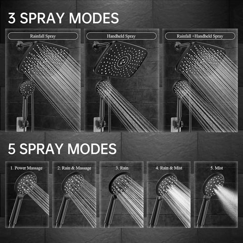 Veken anti-clog nozzles maintain steady water flow.