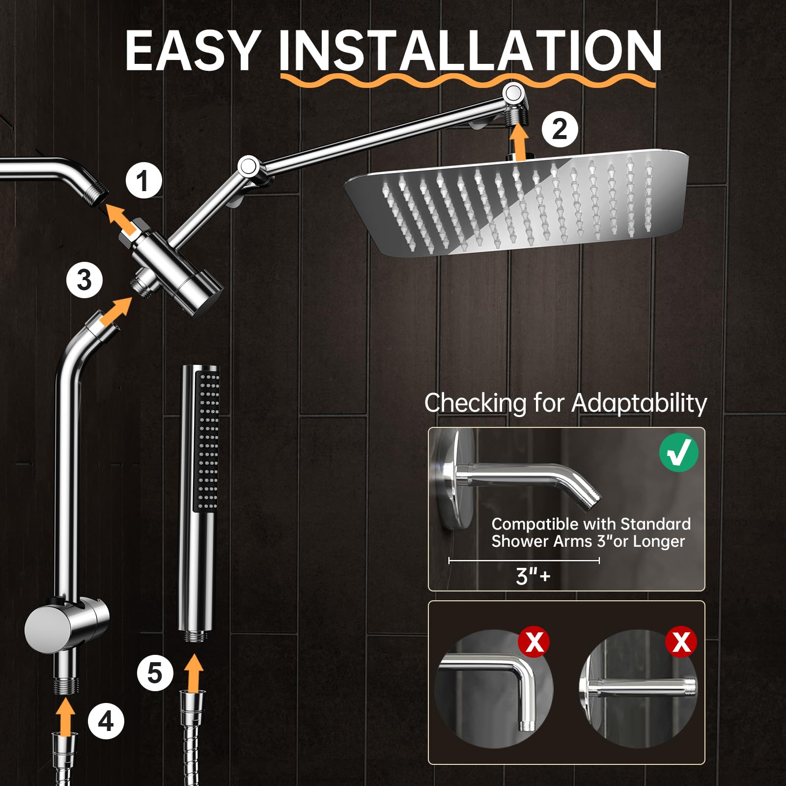 Veken chrome finish adds modern style and durability