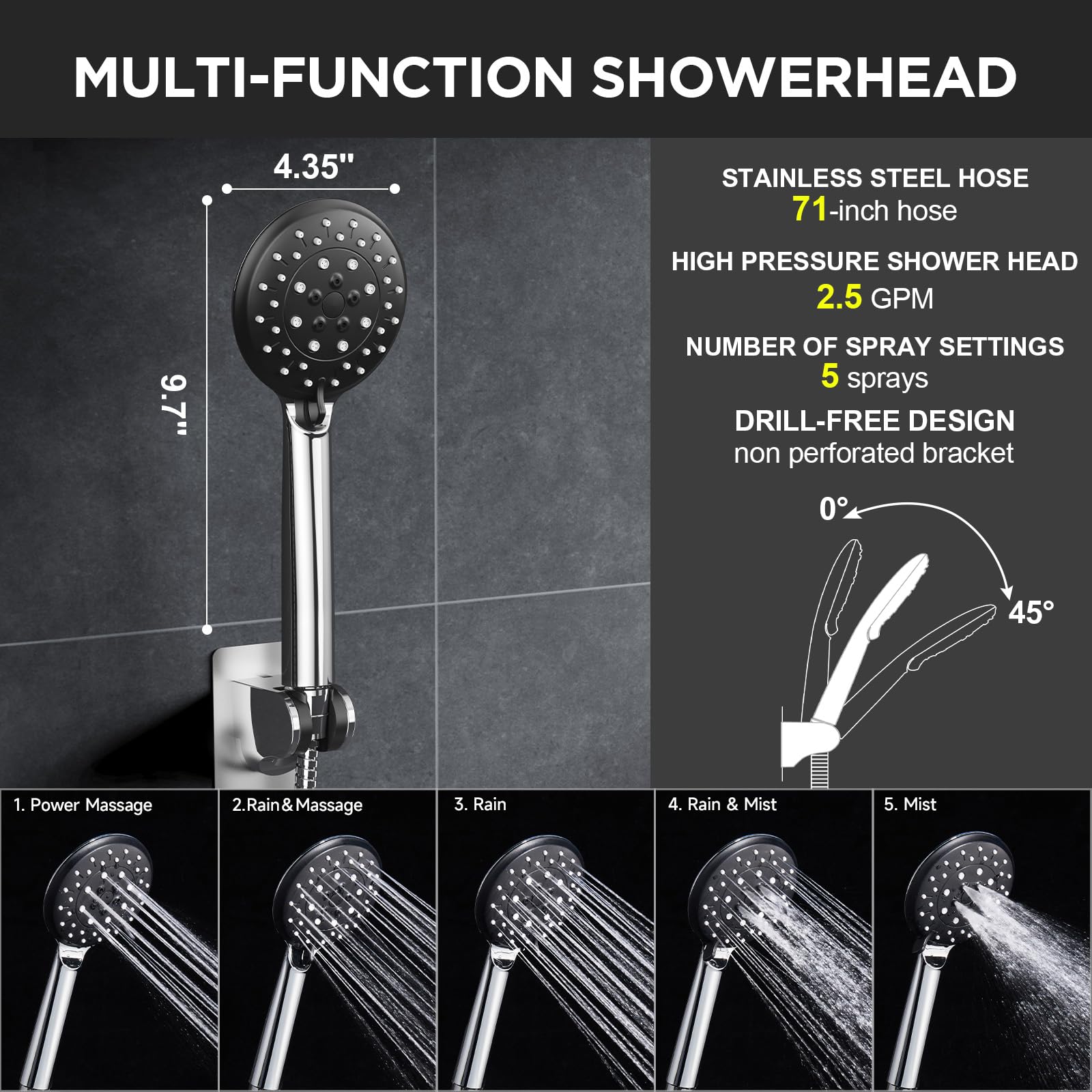 Veken chrome silver finish adds modern style and durability to the bath.