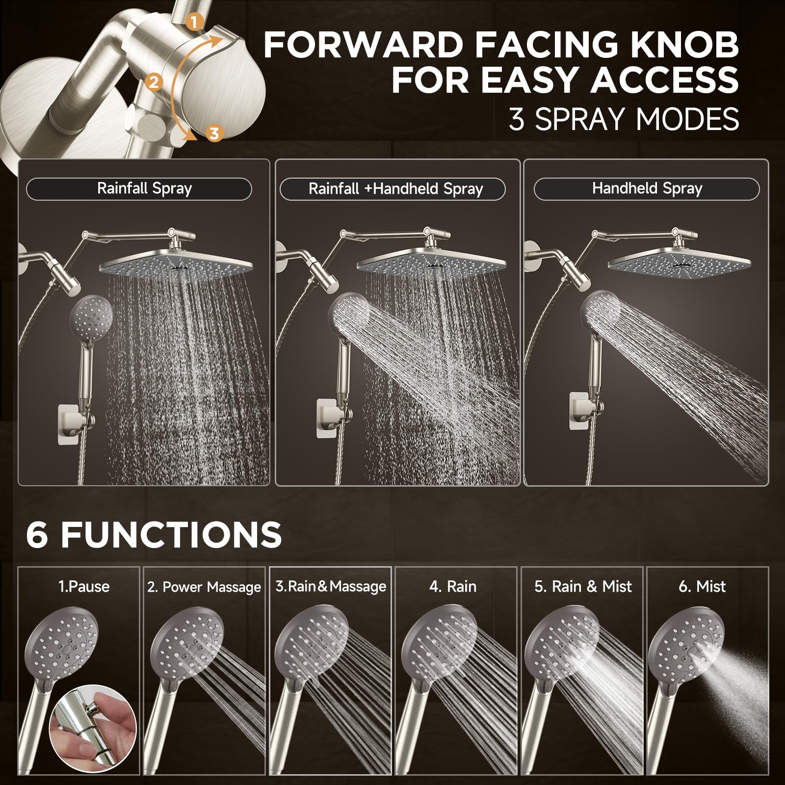 Veken detachable dual shower for easy transitions