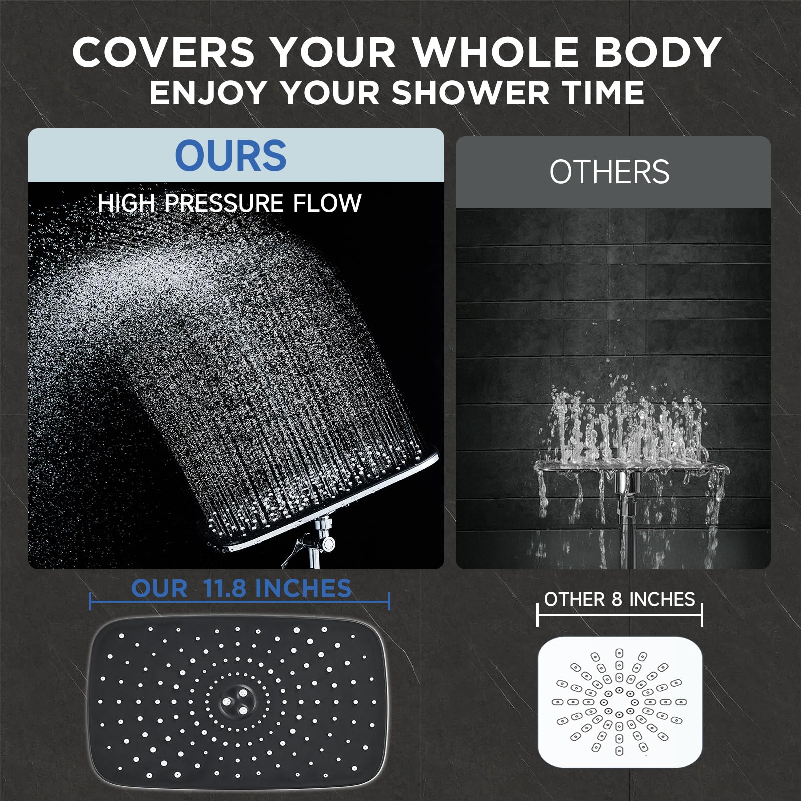 Veken detachable dual showerhead for flexible, targeted cleaning and rinsing.