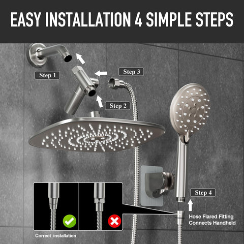 Veken dual shower heads setup in a contemporary bathroom.