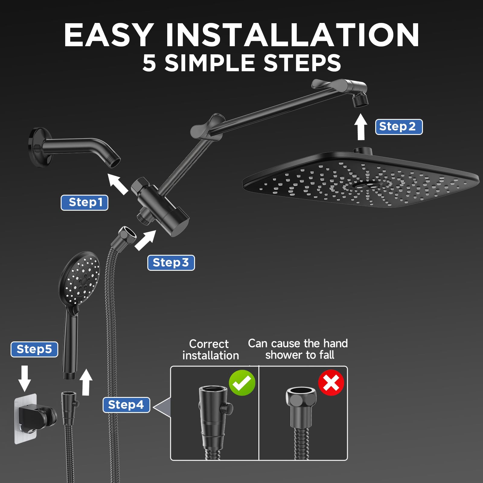 Veken dual shower system combines overhead and handheld options