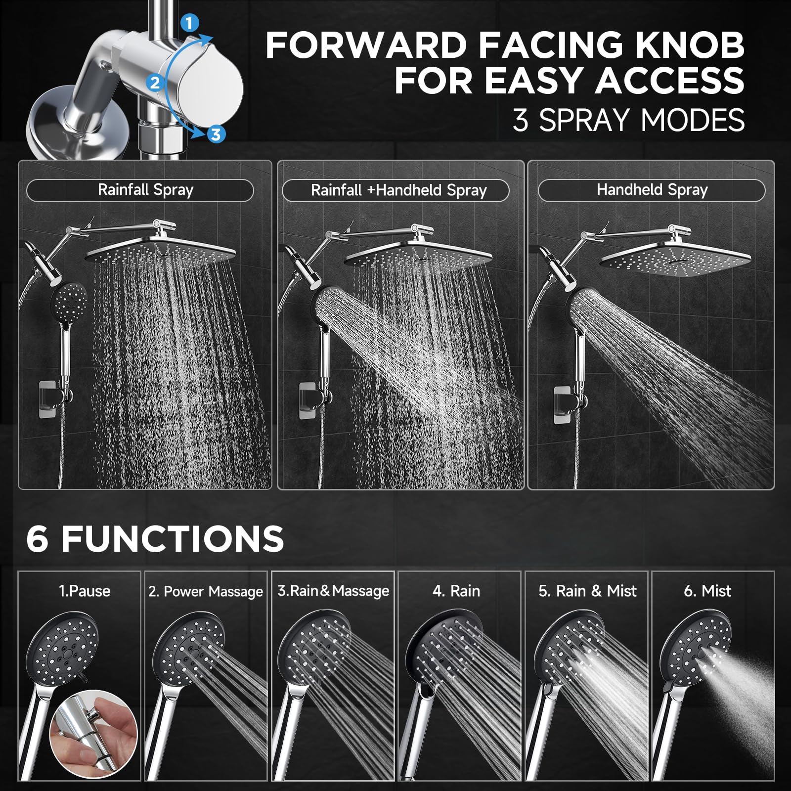 Veken dual shower system combines overhead rain with handheld spray