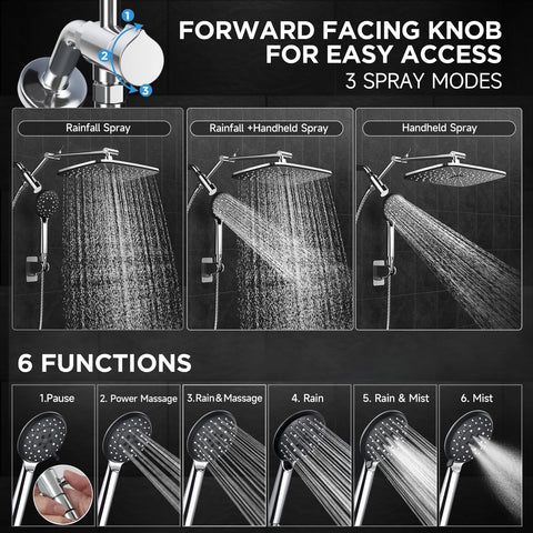 Veken dual shower system combines overhead rain with handheld spray