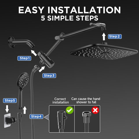 Veken dual shower system combines overhead and handheld options