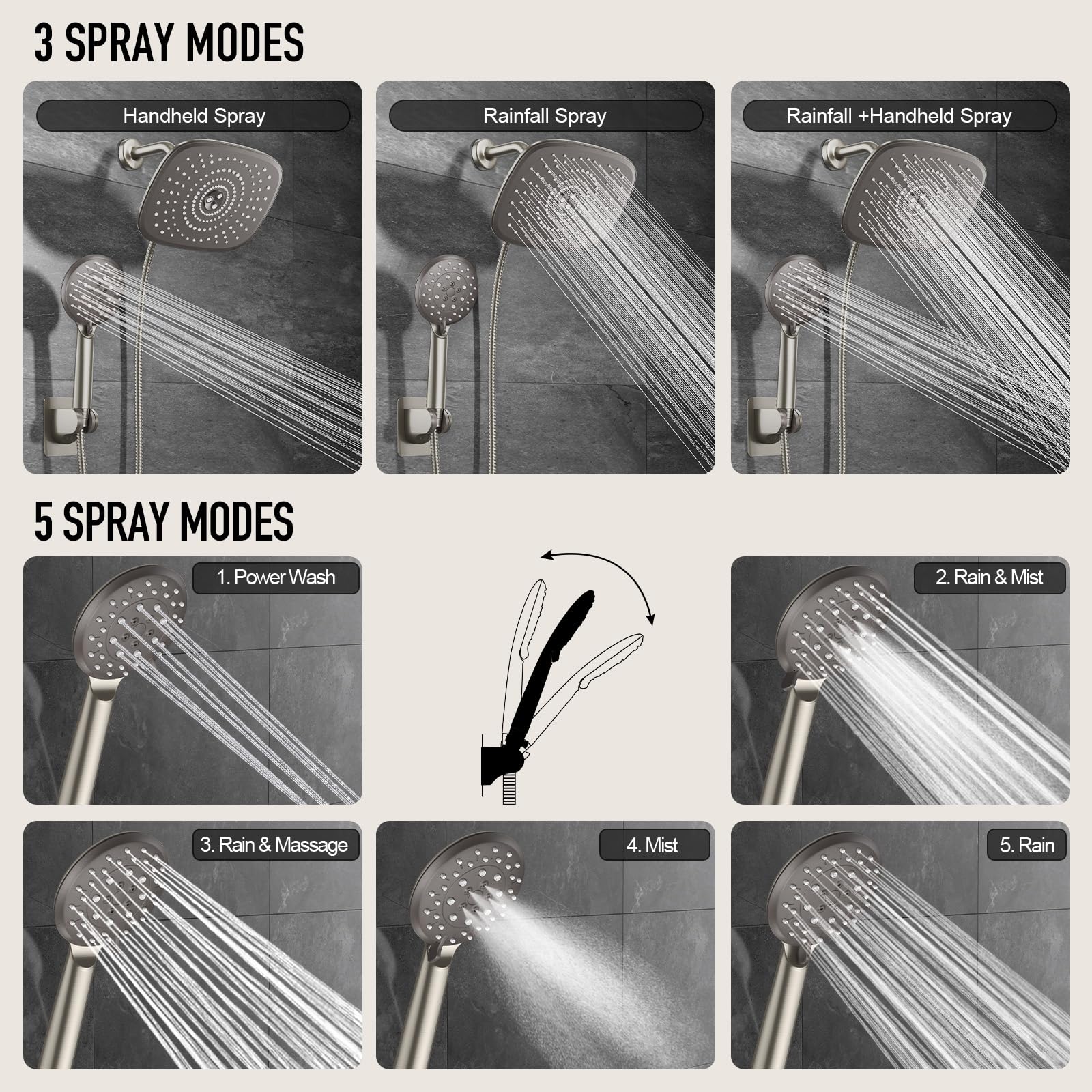 Veken power wash mode demonstrating deep-cleaning capability on tiles and tubs.