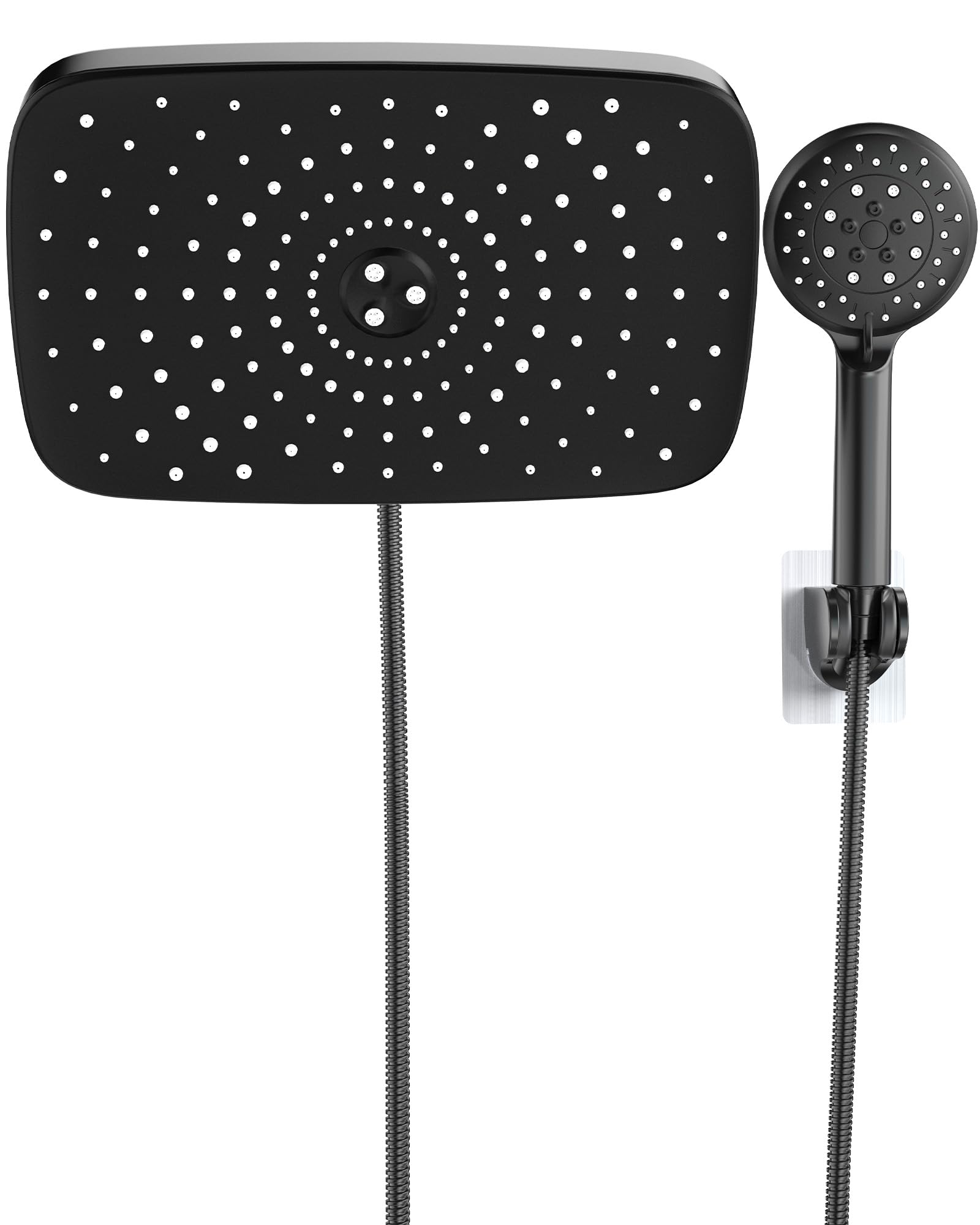 Veken rain shower head with handheld close-up for spa-like showers and full coverage