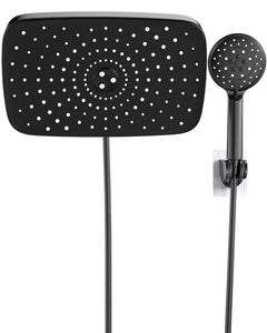 Veken rain shower head with handheld close-up for spa-like showers and full coverage