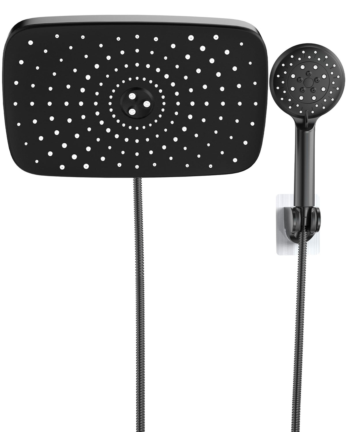 Veken rain shower head with handheld close-up for spa-like showers and full coverage