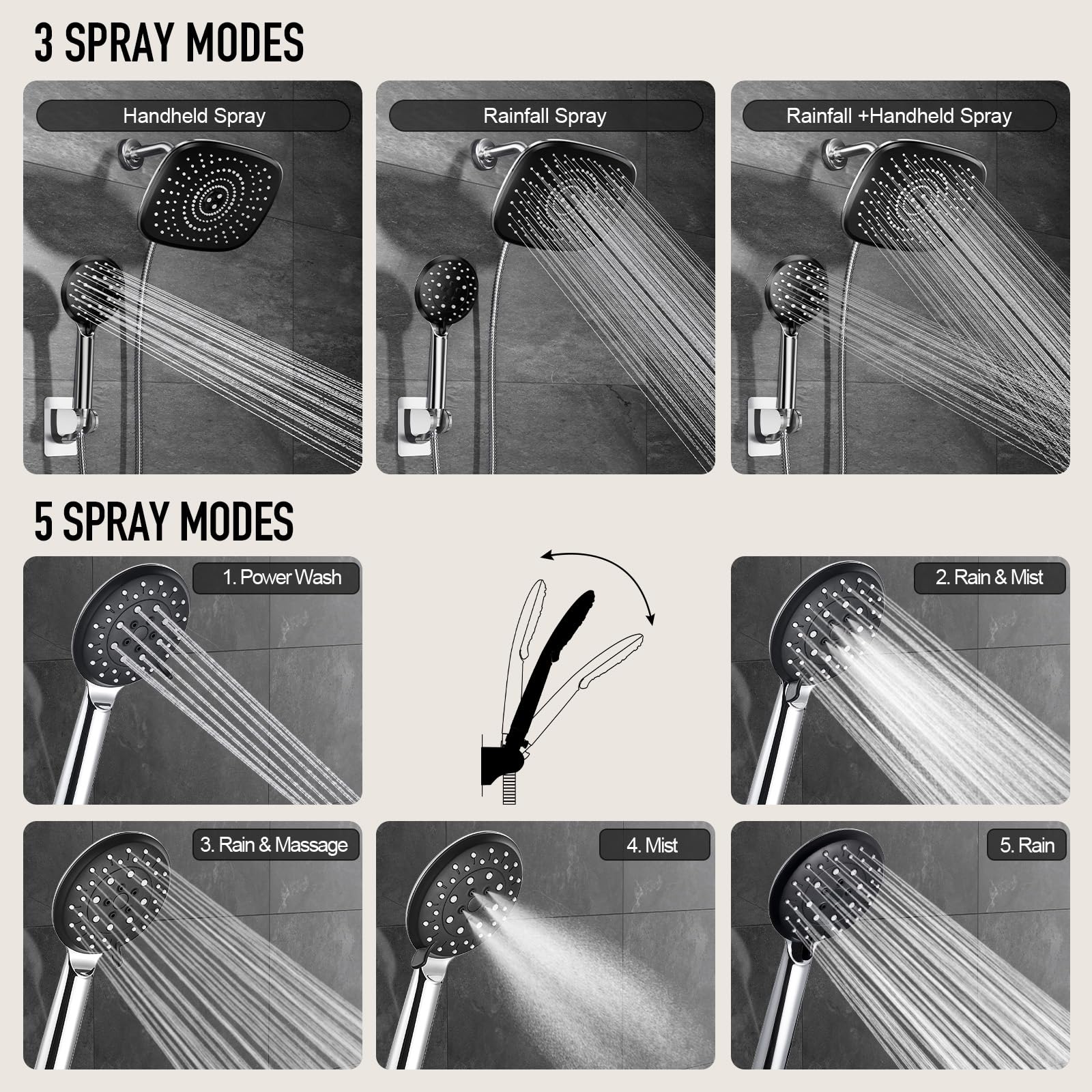 Veken rainfall head delivers full-body coverage for immersive showers