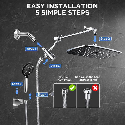 Veken rainfall and handheld combo suits compact to spacious bathrooms.