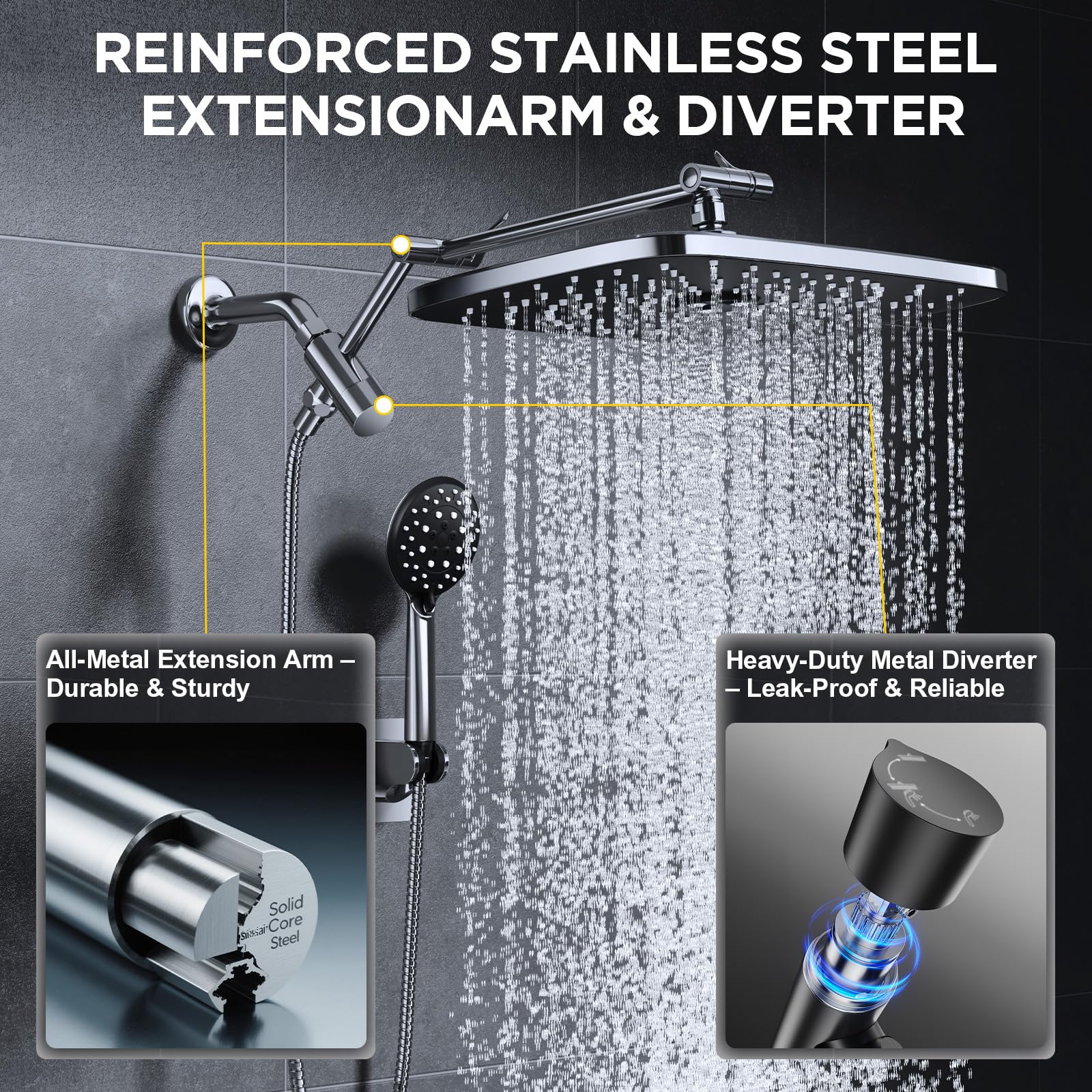 Veken silver chrome finish adds a modern bathroom aesthetic