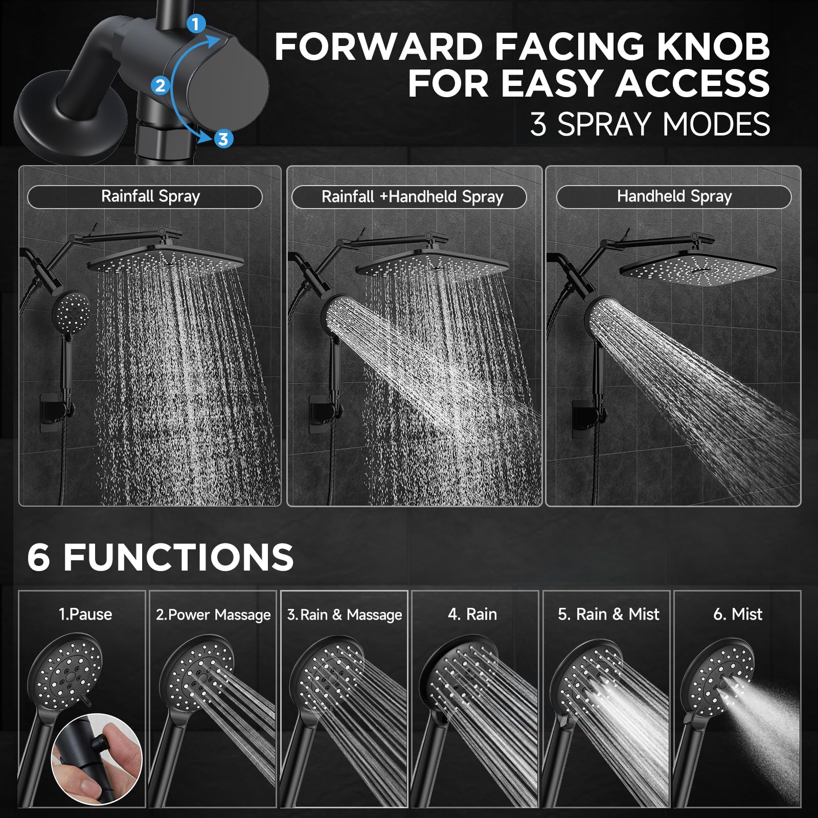 Veken handheld spray with six modes for targeted cleaning