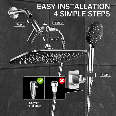 Veken wide coverage shower head ideal for family daily rinses