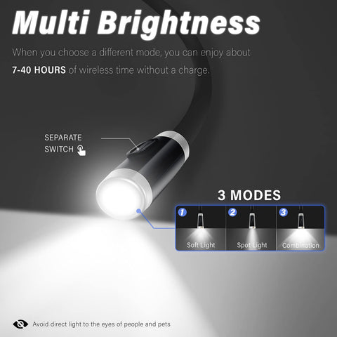 Vekkia flicker-free LED book light for comfortable reading