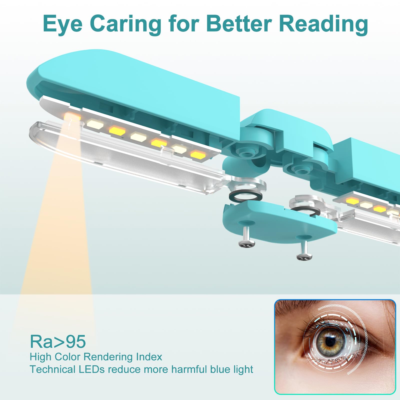 Vekkia extendable head 180-degree adjustable model provides wider lighting for pages