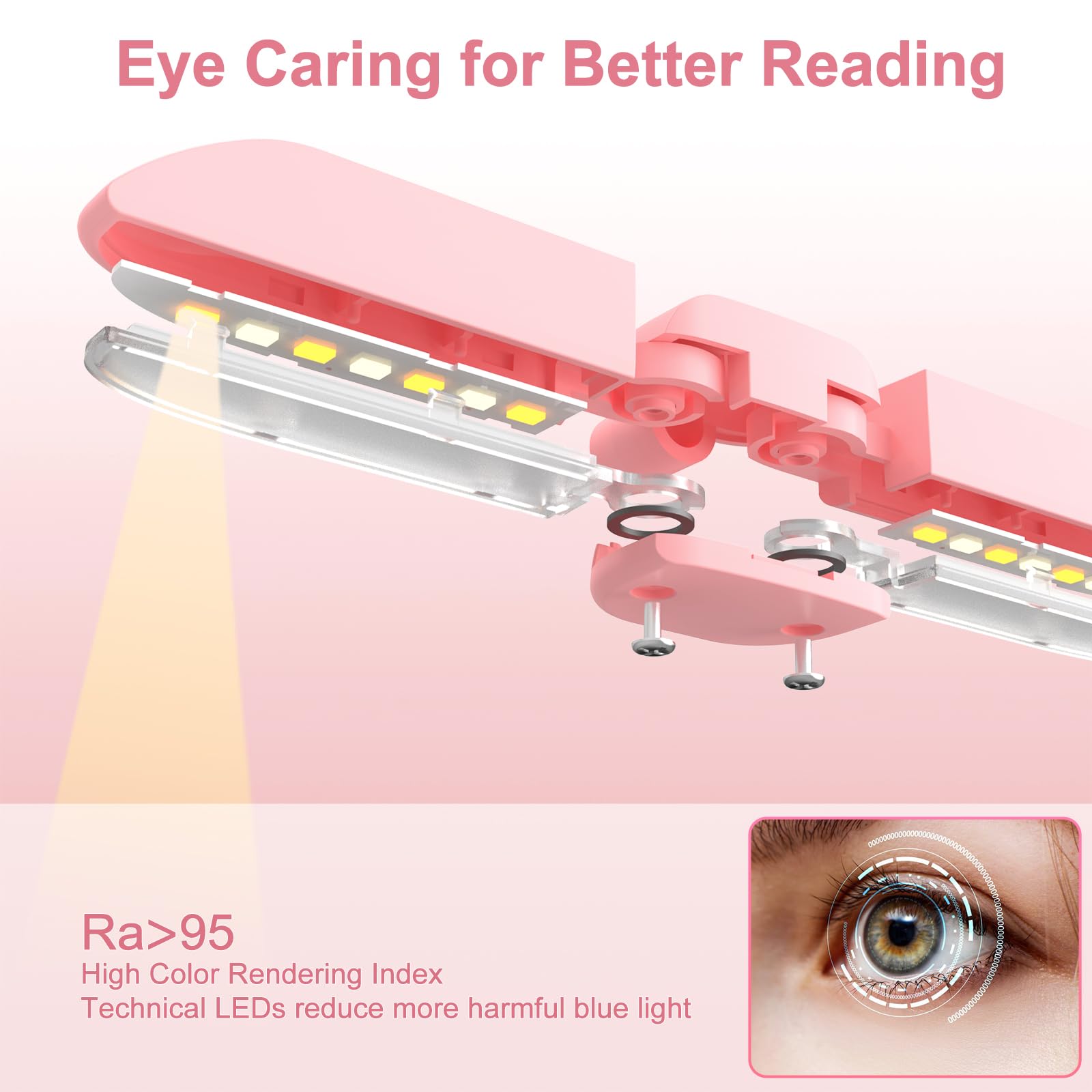 Vekkia eye-care light with three color modes for warm or cool reading.