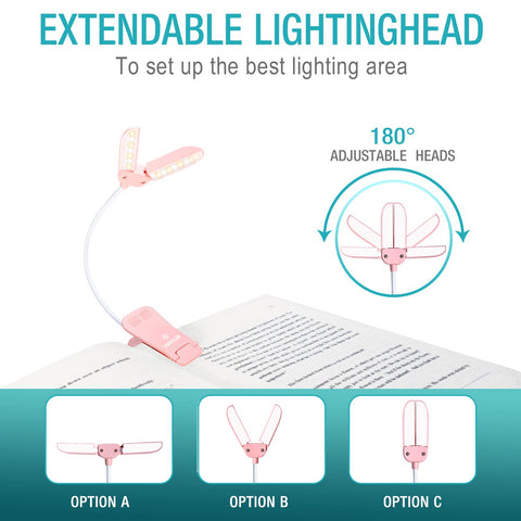 Vekkia lightweight 2.7 oz clip-on lamp for portable use.