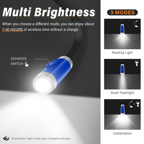 Vekkia neck light with three brightness levels for flexible illumination