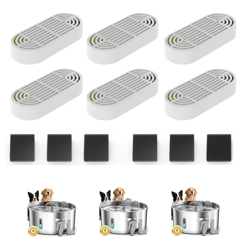 Vekonn PS07 cat fountain filters 6x6 pack for easy replacement and fresh water.