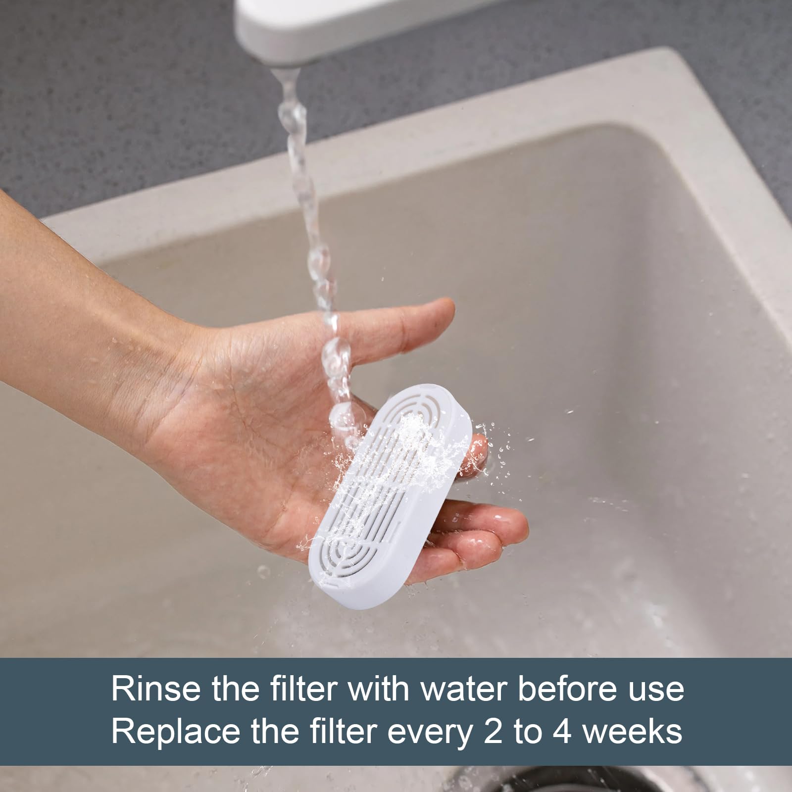 Vekonn replacement filters used at home for pet hydration.