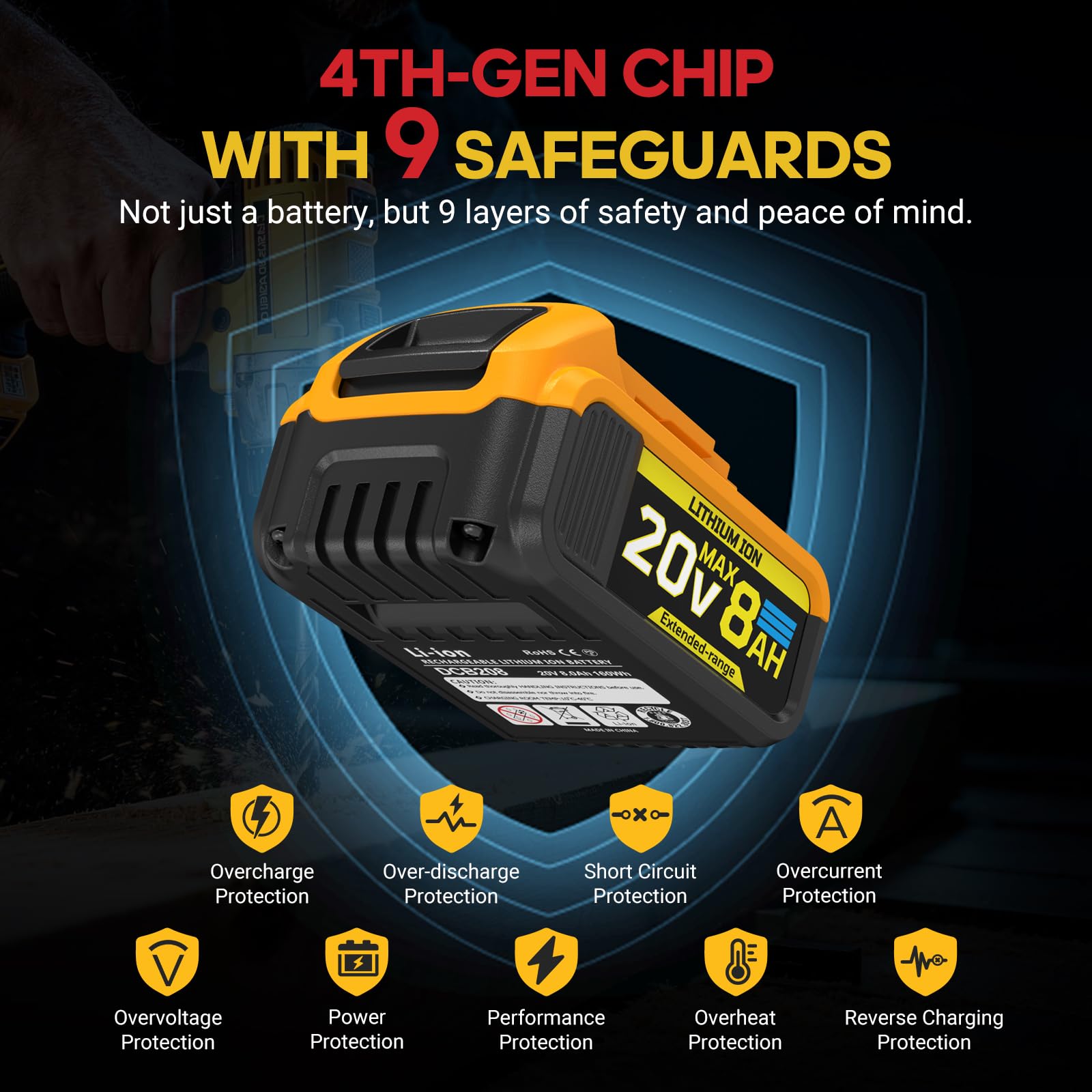 VelgoNyx broad-tool compatibility indicates fit with many DEWALT 20V Max tools.