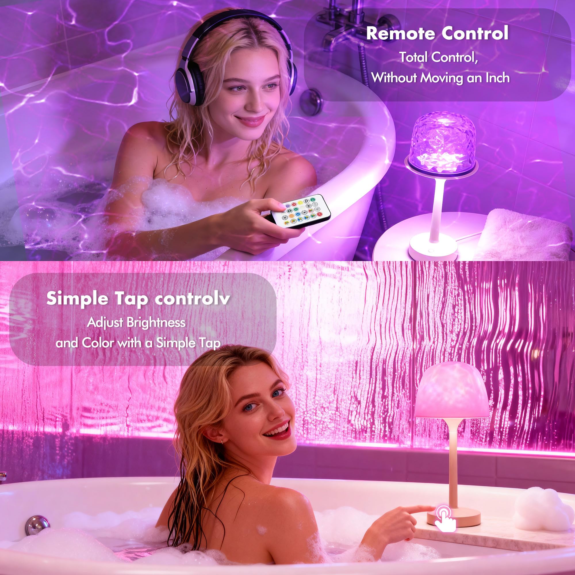 Velimley LED bathroom mood light with 16 colors changes your space.