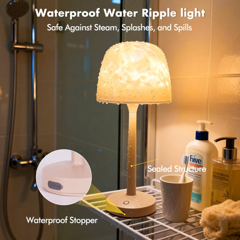 Velimley waterproof shower lamp with USB-C port for durable, splash-resistant use.