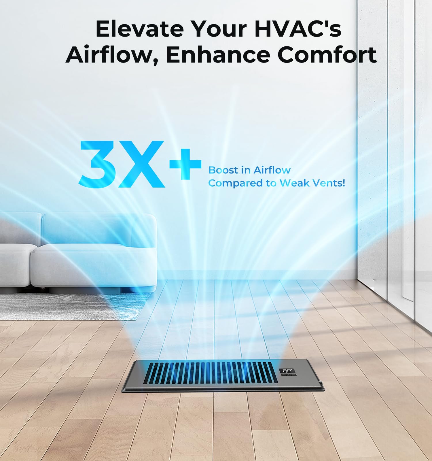 VELLEE low-noise 18dBA performance supports restful nights and daytime comfort.